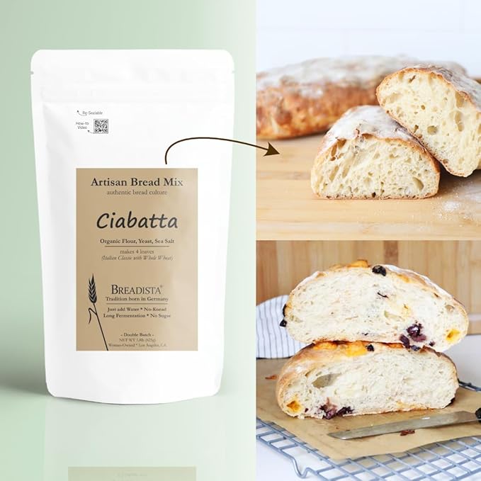 VALUE Pack - 5 assorted Breadista Bread Mixes - 11.5 lbs of 100% Organic US grown Flour for traditional artisan bread baking - Bread Rolls Pizza Panettone