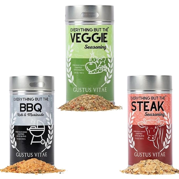 After-School Flavor Fix Trio – Everything But the Burger Garlic Butter &amp Honey Butter Seasonings | Snack &amp Dinner Game-Changers by Gustus Vitae