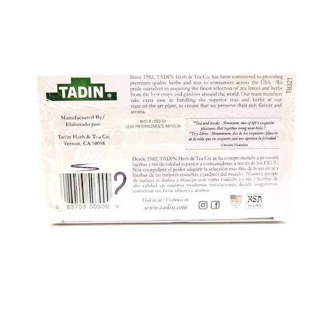 Tadin Seven Blossoms Herbal Tea Blend. Improves Digestion. High in Antioxidants. 24 Bags. 1.01 oz. Pack of 6