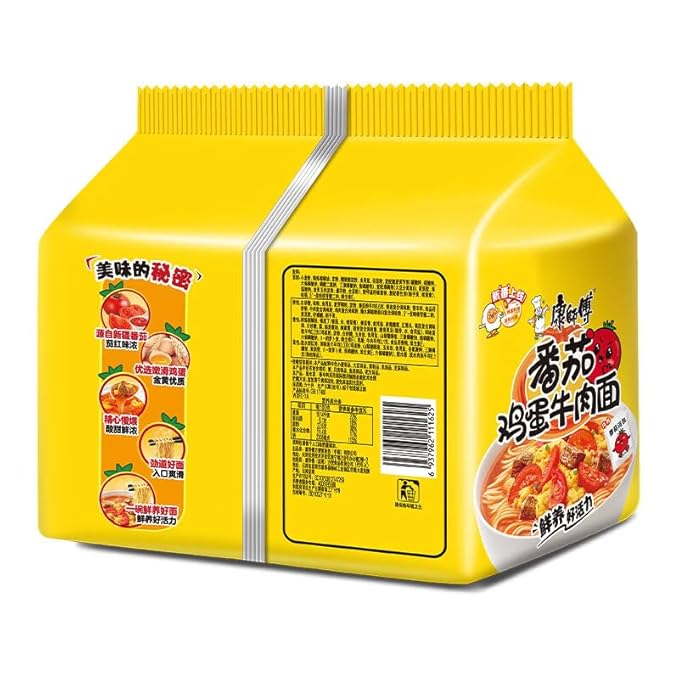 Chinese food Noodles 方便面 经典番茄面五连包115g*5 泡面 袋装速食
