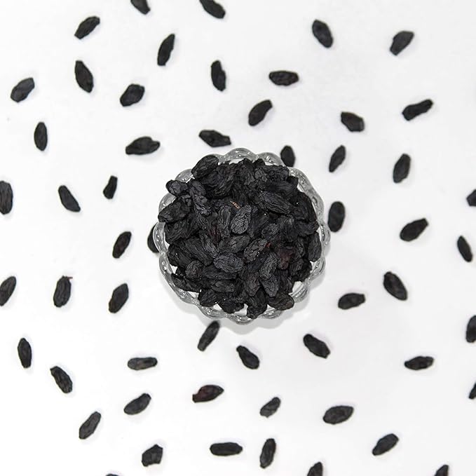 Premium Dry Black Raisins Seeded | Kali Kishmish With Seeds | Dried Black Grapes Fruits 400g [Size - Jumbo]