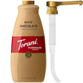 Torani Puremade White Chocolate Sauce for Coffeehouse Drinks and Desserts Large 4lb Bottle Pump Included 64 Fl Oz