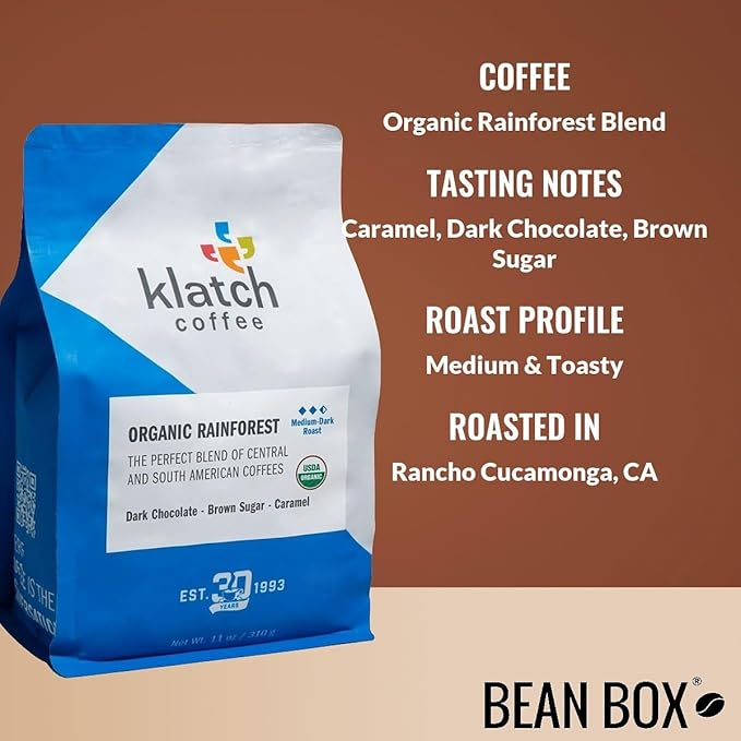 Organic Rainforest Blend - Roasted by Klatch Coffee - Freshly Ground Coffee - 310 Gram Bag