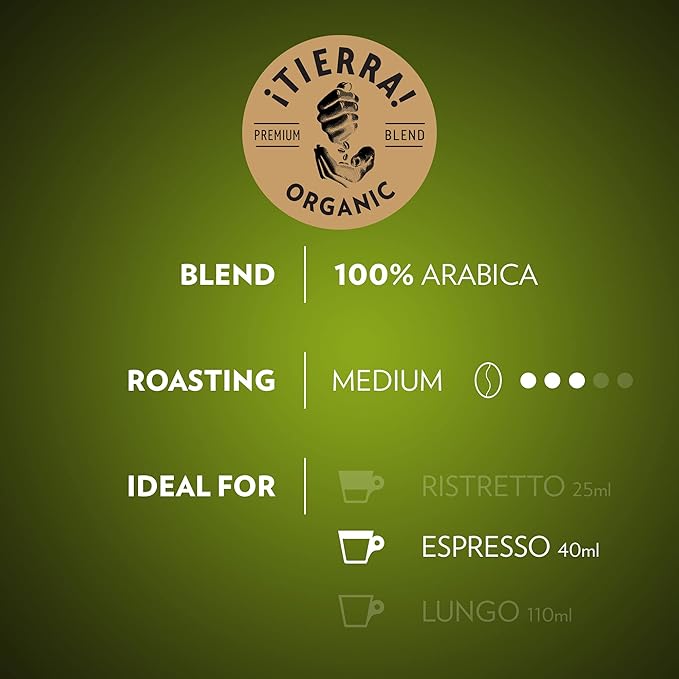 Lavazza ¡Tierra! for Planet Aluminum Capsules Compatible with Nespresso* Original Machines Medium Espresso Roast 100% Arabica (60 Capsules) (Pack of 2)