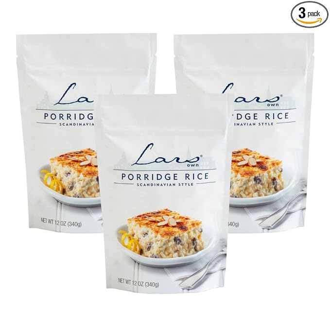 Lars Own Scandinavian Style Porridge Rice for Rice Pudding 12oz - 3 pack