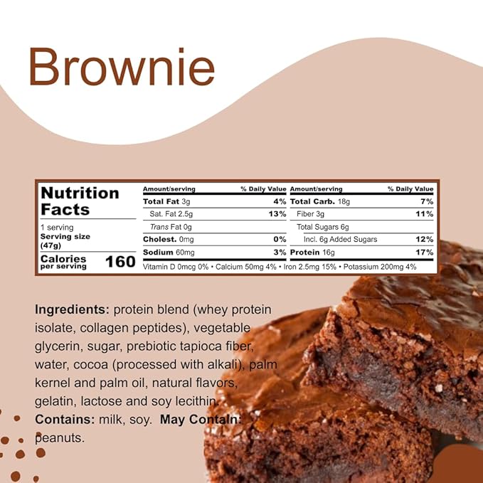 melō protein bars (12 count Brownie)- high protein low sugar fluffy marshmallow-like center gluten free snack with no artificial sweeteners