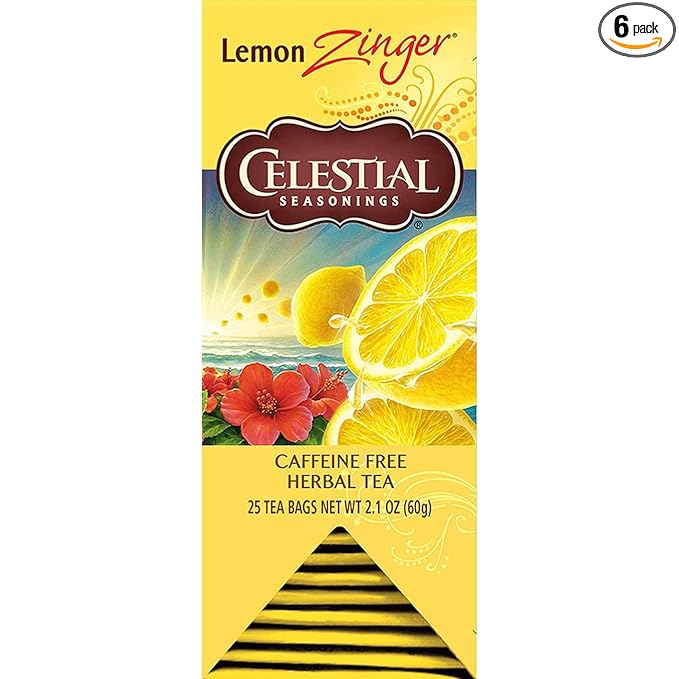 Celestial Seasonings Herbal Tea Lemon Zinger 25 Count (Pack of 6)