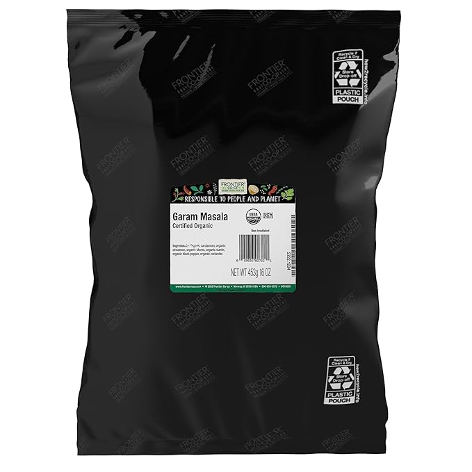Frontier Co-op Garam Masala 1lb Bulk Bag - Traditional Indian Spice Blend with Cardamom Cinnamon Cloves and Cumin