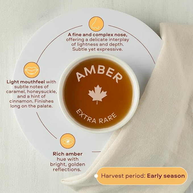 Escuminac Canadian Maple Syrup 500ml | Extra Rare Amber Grade A | Smooth &amp Rich Taste | Organic Gourmet Gift Souvenir Holiday &amp Birthday Treat Thanksgiving Essentials
