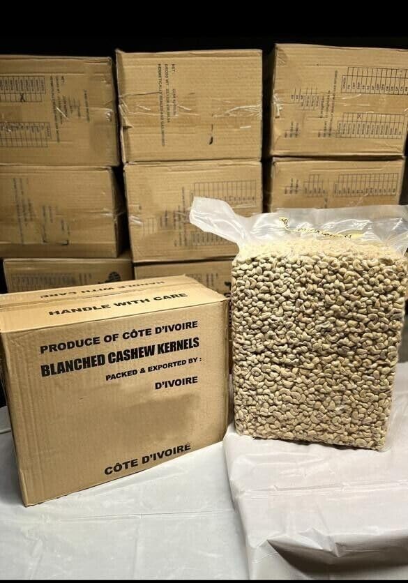 Sano Nuts 50LB Whole Raw Cashews - West African Origin Raw Unsalted Cashews Nuts - Fresh &amp Unroasted Cashews - 100% Natural Grown Kosher Vegan - 50 Pounds of Raw Cashew Pieces - Vacuum Pack