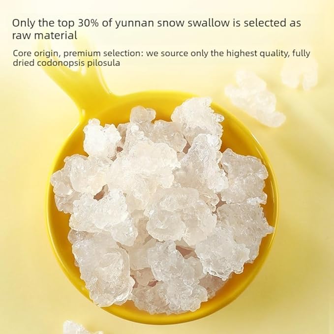 Pure Peach Gum Snow Swallow &amp Saponin Rice Kernel Combo No Impurities Natural Edible Nourishing Ingredients Ready for Stewing Dessert &amp Drinks (250g Snow Swallow)