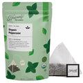 Heavenly Tea Leaves Organic Peppermint (50 Pyramid Tea Bags) Bulk Compostable Herbal Tea Sachets - 100% Plastic Free Premium Quality Whole Tea Leaves in a Convenient Tea Bag