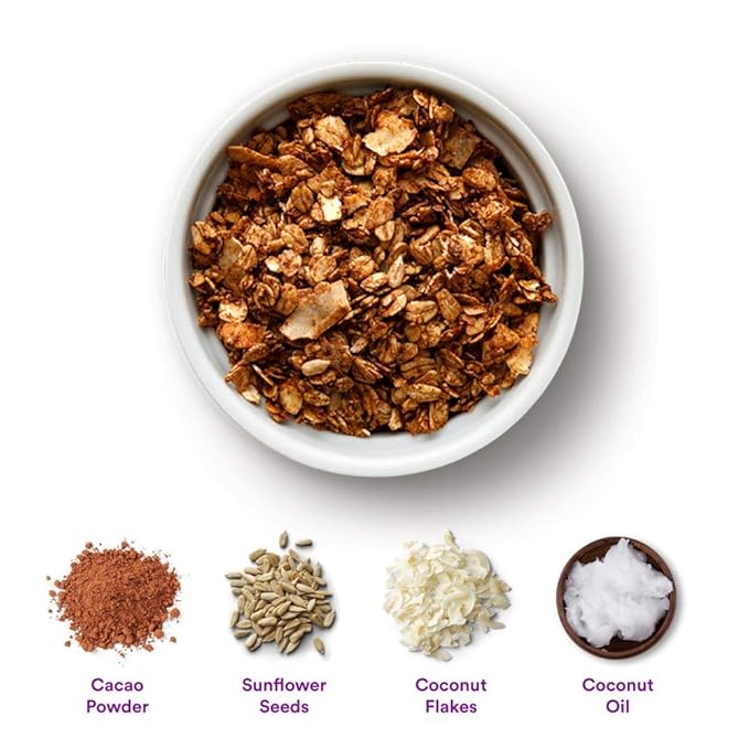 gr8nola CACAO CRISP - Healthy Low Sugar Vegan Bulk Granola Cereal - Made with Superfoods Cacao Coconut and Sunflower Seeds Soy Free Dairy Free and No Refined Sugar - 4.5lb Resealable Bag