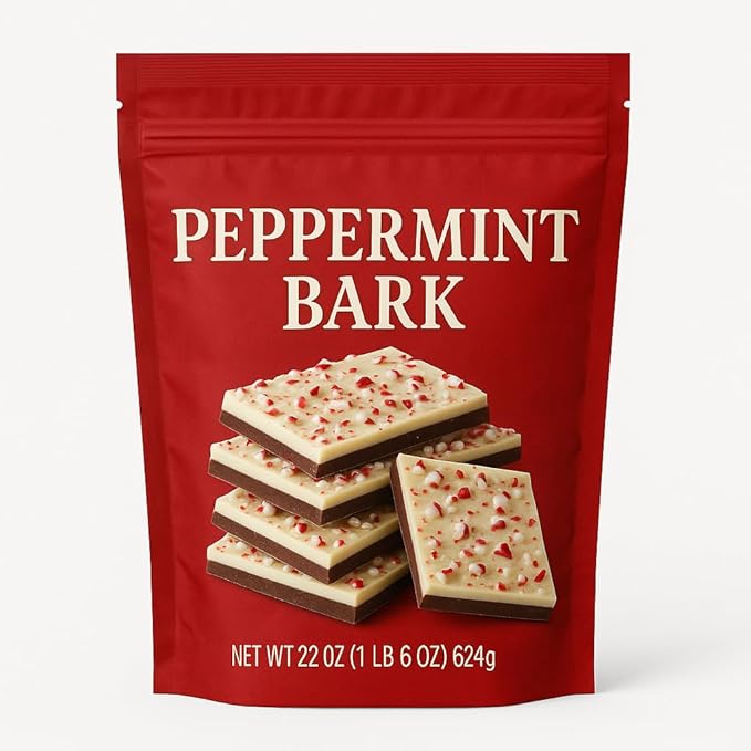 Dark Chocolate Peppermint Bark – 2 Pack (22 oz Each) | Festive Holiday Treats with Real Peppermint &amp Rich Dark Chocolate | Perfect for Christmas Gifting Desserts Stocking Stuffers &amp Seasonal