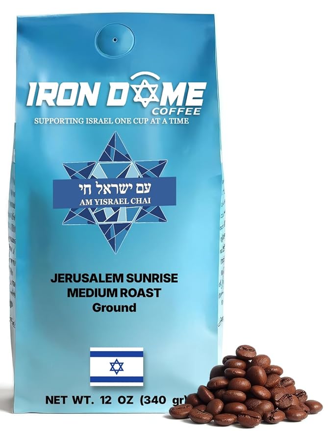 Iron Dome Coffee – Jerusalem Sunrise Whole Bean Coffee Medium Roast – Fresh Roasted Coffee Beans – Smooth Balanced Flavor – 12oz Bag - Inspired by the Warmth and Heritage of Jerusalem