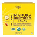 Manuka Honey Drops Lemon Flavor – 60 Count – Infused with 25mg Bee Propolis – Natural Throat Soothing &amp Immune Support – USDA Organic Non-GMO