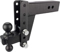 BulletProof Hitches - 3.0 Adjustable Heavy Duty Trailer Hitch (22000 lb. Rating) - 6 Drop/Rise Trailer Hitch with 2 &amp 2-5/16 Dual Ball - Powder Coat Solid Steel Corrosion-Resistant