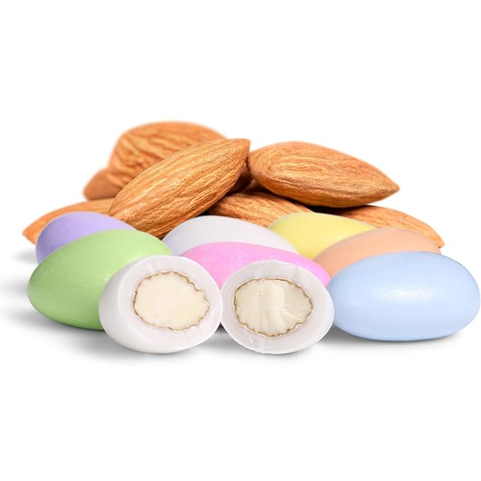 Assorted Jordan Almonds Pastel Colors by Its Delish 3.5 lbs Jumbo Container | Easter Candy Sweet Hard Sugared Almond Nut - Wedding Favors Bridal Baby Showers Party Confetti Candies - Vegan Kosher