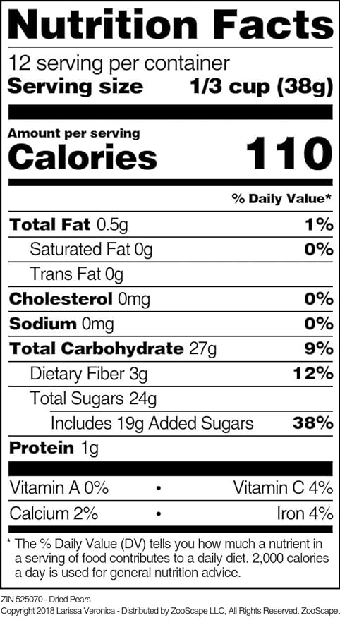 Dried Pears (16 oz ZIN: 525070) - 2 Pack