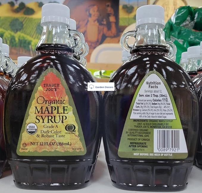 Trader Joe's Organic Maple Syrup 12fl oz 355ml (Two Bottles)