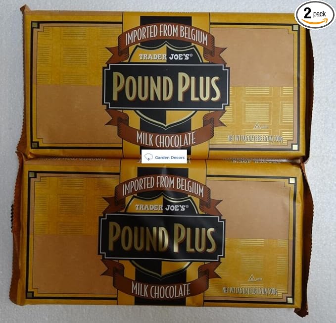 Trader Joe’s Pound Plus Milk Chocolate Bar 17.6oz 500g (Two Bags)