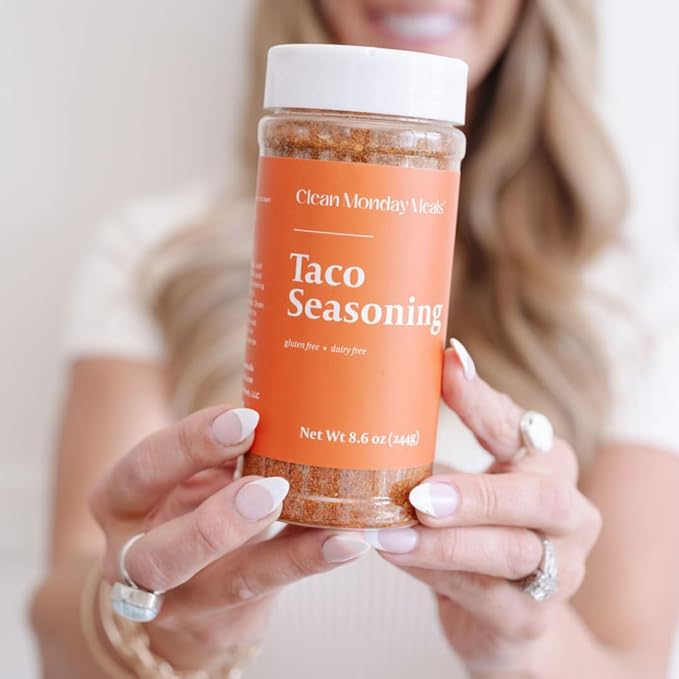Clean Monday Meals Taco Seasoning Mix | Gluten Free Dairy Free Non-GMO Herb Blend for Pasta Roasts Sauces &amp Meal Prep | Mediterranean Herbs &amp Garlic | Clean Label Spice Mix