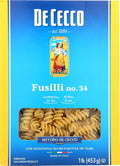 De Cecco Enriched Macaroni Fusilli Pasta 16 Ounce -- 20 per case.