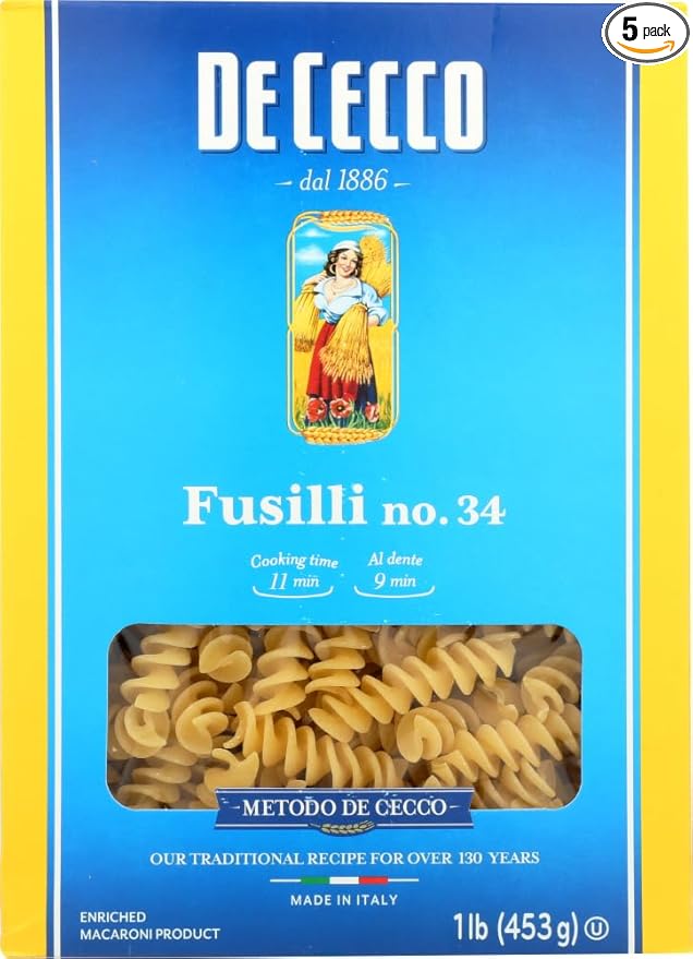 De Cecco Pasta Fusilli 16 Ounce (Pack of 5) by De Cecco