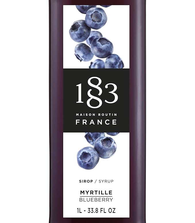 1883 Blueberry Syrup for Drinks Made in France 1 Liter Glass Bottle