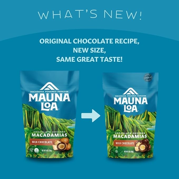 Mauna Loa Premium Hawaiian Chocolate Covered Macadamia Nuts Milk Chocolate Cocoa Dusted 8 Oz Bag (Pack of 1)