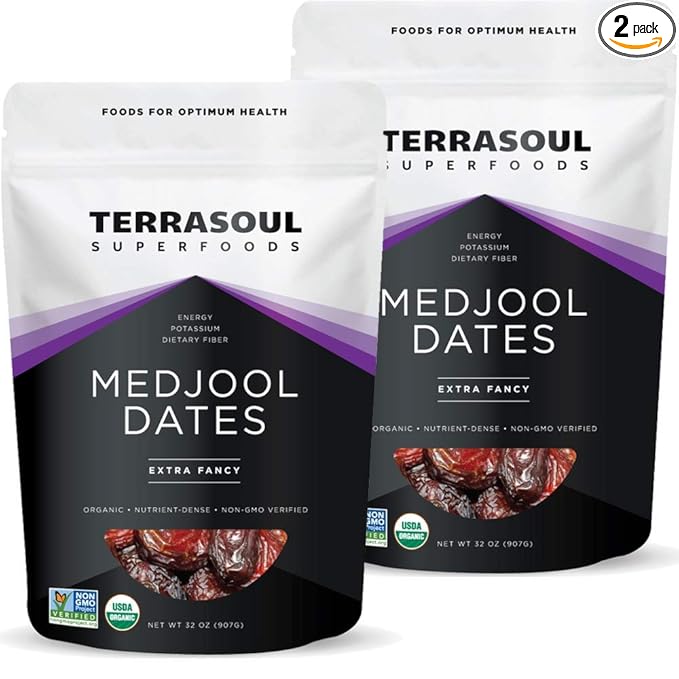 Terrasoul Superfoods Organic Medjool Dates 4 Lbs - Soft Chewy Texture | Sweet Caramel Flavor | Farm Fresh