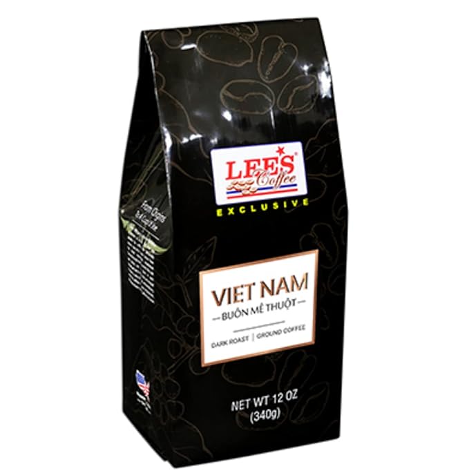 Lee's Coffee The best of Vietnamese Milk Coffee Combo Kits - Bo Ca Phe Phin Ket Hop Sua Dac Ngon Dam Dac Lee Coffee - Included Ground Buon Me Thuot Coffee with the Coffee Fillter and Sweetened Condens