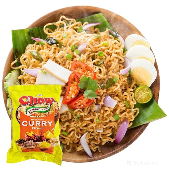 Instant 2 Minute Chow Noodles - CURRY Flavor with Seasonings (2x 5 PACKS) So Delicious Meal Mild Spicy Curry Noodles