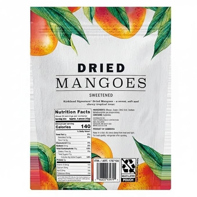 Dried Mangoes Sweetened 35 oz Mango sugar citric acid sodium metabisulphite
