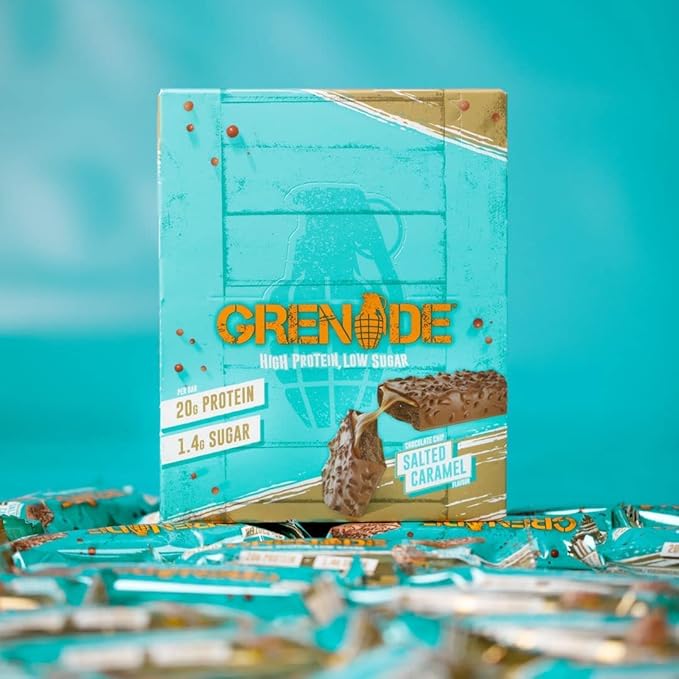 Grenade Carb Killa High Protein and Low Sugar Candy Bar 12 x 60 g - Chocolate Chip Salted Caramel12 Count (Pack of 1)