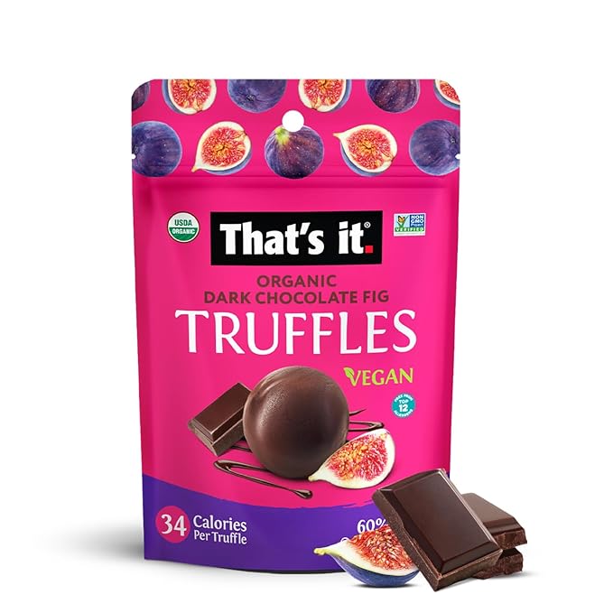 That's it Organic Dark Chocolate &amp Fig Truffles. 100% Plant-Based Vegan Gluten-Free All Natural (3 Pack)