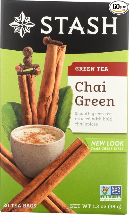 Stash Tea Green Chai Tea 20 Count Tea Bags in Foil (Pack of 6) by Stash Tea