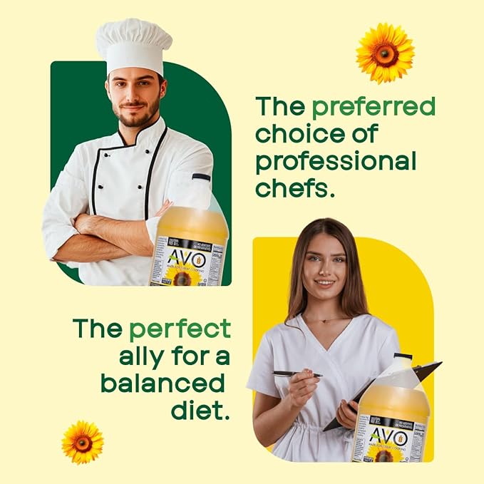AVO High-Oleic Organic Sunflower Oil for General Cooking 1 Gallon Non-GMO Certified Neutral Flavor Cooking Oil