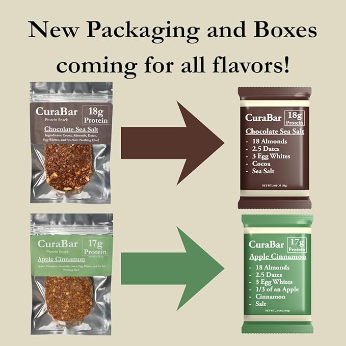 CuraBar Protein Bars – 17g Protein Low Carb Gluten Free Dairy Free Healthy Snack Seed Oil Free No Artificial Ingredients 12 Count Apple Cinnamon