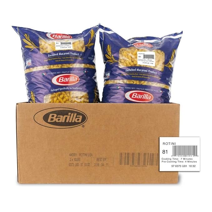Rotini Pasta 10 Pound -- 2 Case