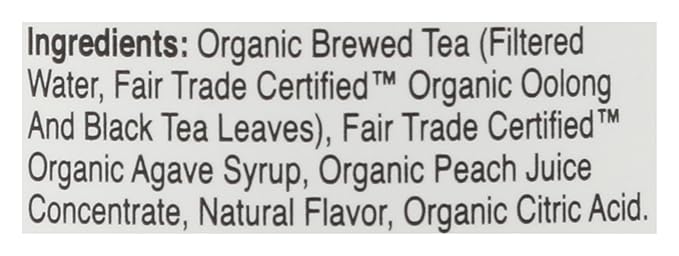 Eat The Change Just Ice Tea Organic Peach Oolong Tea Kosher 16 Fluid Ounces (Pack Of 12)