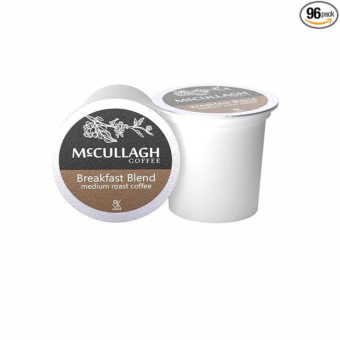 McCullagh Coffee Breakfast Blend Single Serve Coffee 96 Count Medium Roast