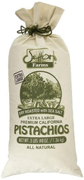Setton Farms Pistachios Dry Roasted and Salted Pistachios Extra Large Premium California Pistachios In Shell Pistachios 3lb Burlap Gift Bag 48 oz Certified Non-GMO Gluten Free Vegan and Kosher