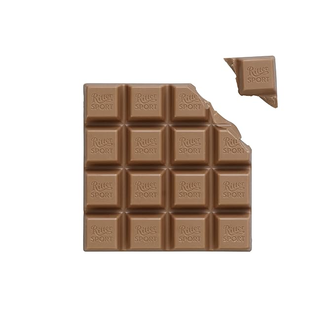 Ritter Sport Alpine Milk Chocolate 3.5 Ounce Bar 12 Pack 100% certified Sustainable Cocoa
