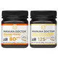 MANUKA DOCTOR - Manuka Honey MGO 80+ Multifloral &amp MGO 125+ Monofloral Value Bundle 100% Pure New Zealand Honey. Certified. Guaranteed. RAW. Non-GMO 2 x 8.75oz Pots
