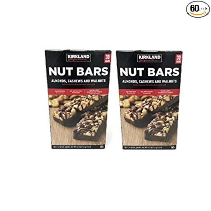 Kirkland Signature Nut Bars 1.4 oz 30-count (Pack of 2 (Total 60 Bars 30 Bars in Each Box))