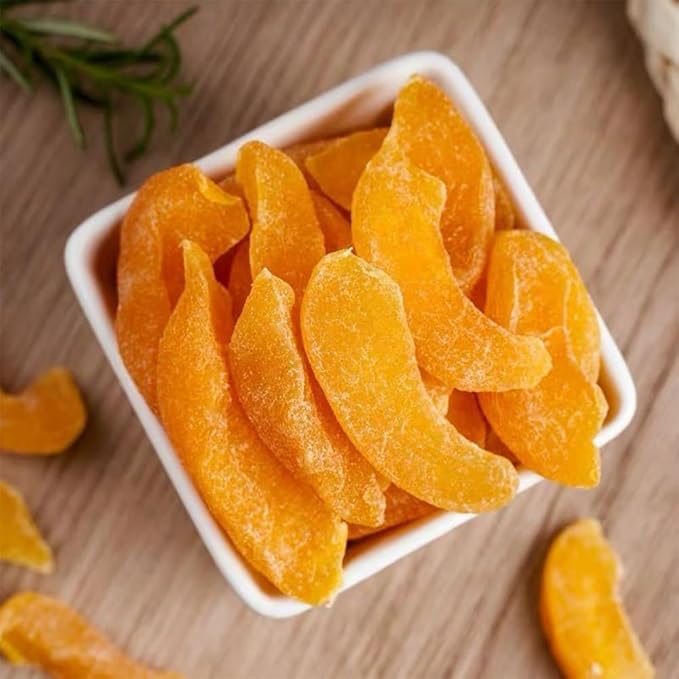 SIJIYUNLI-Dried Yellow Peach 500g/17.6oz Dried Slices Gluten Free and Vegan Free Preserved Peach Fruit Suitable for Snacks and Baking Sweet and Sour Preserved Ideal for Breakfast and Desserts