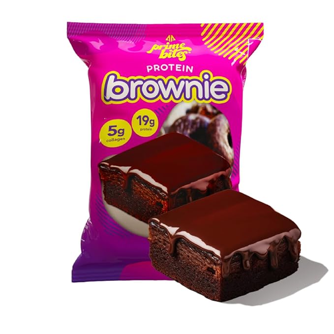 Prime Bites High Protein Brownie (12 Per Box Chocolate Glazed Donut) - 19g of Protein 5g of Collagen Gluten Free Low Sugar Treat Delicious Protein Snack