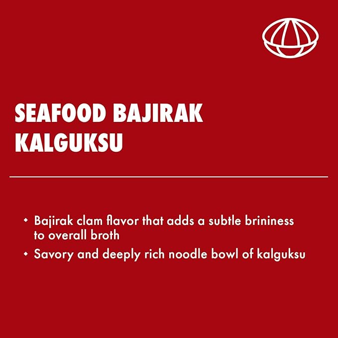 Surasang Bajirak Kalguksu Korean Knife Cut Noodle with Clam Soup Refreshing and Simple 7.12 Ounce 6 Cups of Noodles