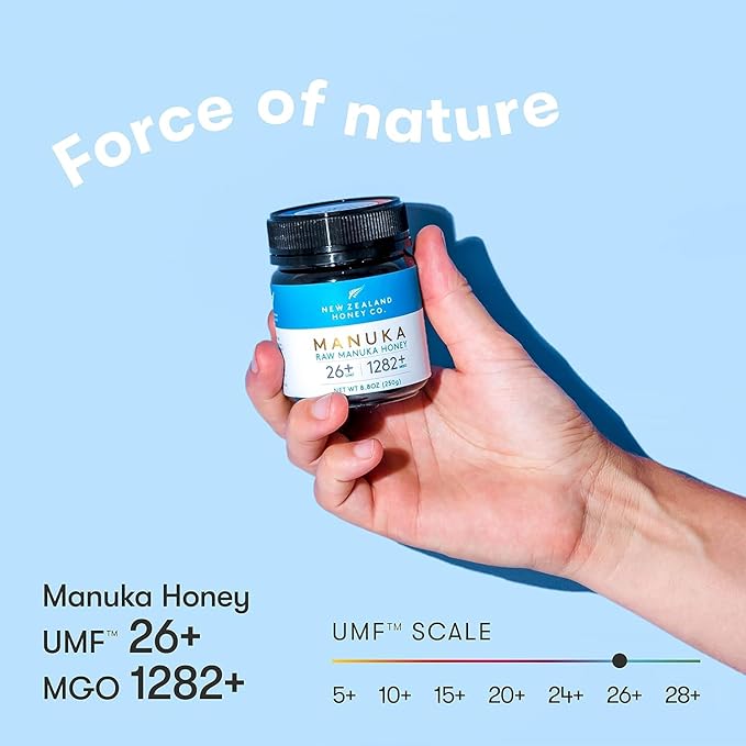 New Zealand Honey Co. Raw Manuka Honey UMF 26+ / MGO 1282+ | 8.8oz Authentic UMF &amp MGO Certified Traceable Hive to Home